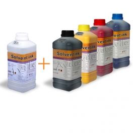 START SET -  ECO SOLVENT (CMYK + Nyomtatófej TISZTÍTÓ FOLYADÉK)